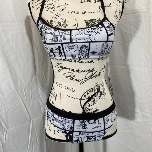 Quint Soul 360 Woman's Cami Top Comic Book Pattern Two Piece Bathing Suit Sz S - Picture 3 of 9